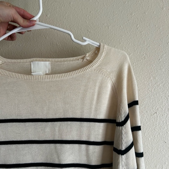 H&M Sweaters - H&M Cream Sweater with Black Stripes